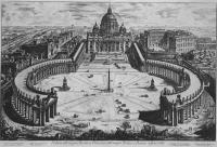 Petersplatz und Sankt Peter in Piranesis' Stich 1726